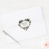 Aged Distress Damask Golden Bling Kijk Weddenschap Hart Sticker (Envelop)