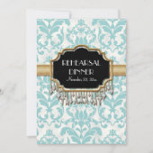 Aged Distress Damask Golden Bling Kijk Weddenschap Kaart (Voorkant)