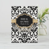 Aged Distress Damask Golden Bling Kijk Weddenschap Kaart (Staand voorkant)