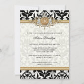 Aged Distress Damask Golden Bling Kijk Weddenschap Kaart (Achterkant)