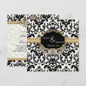 Aged Distress Damask Golden Bling Kijk Weddenschap Kaart (Voorkant / Achterkant)