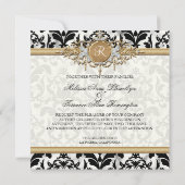 Aged Distress Damask Golden Bling Kijk Weddenschap Kaart (Achterkant)