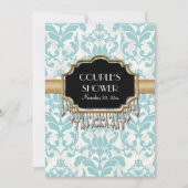 Aged Distress Damask Golden Bling Kijk Weddenschap Kaart (Voorkant)