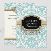 Aged Distress Damask Golden Bling Kijk Weddenschap Kaart (Voorkant / Achterkant)