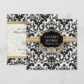Aged Distress Damask Golden Bling Kijk Weddenschap Kaart (Voorkant / Achterkant)