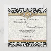 Aged Distress Damask Golden Bling Kijk Weddenschap Kaart (Achterkant)