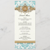 Aged Distress Damask Golden Bling Kijk Weddenschap Menu (Achterkant)