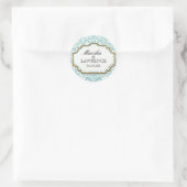 Aged Distress Damask Golden Bling Kijk Weddenschap Ronde Sticker (Tas)