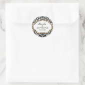 Aged Distress Damask Golden Bling Kijk Weddenschap Ronde Sticker (Tas)