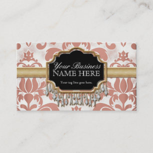 Aged Distress Damask Golden Bling Kijk Weddenschap Visitekaartje