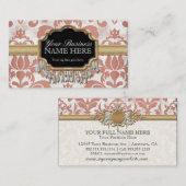 Aged Distress Damask Golden Bling Kijk Weddenschap Visitekaartje (Voorkant / Achterkant)