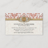 Aged Distress Damask Golden Bling Kijk Weddenschap Visitekaartje (Achterkant)