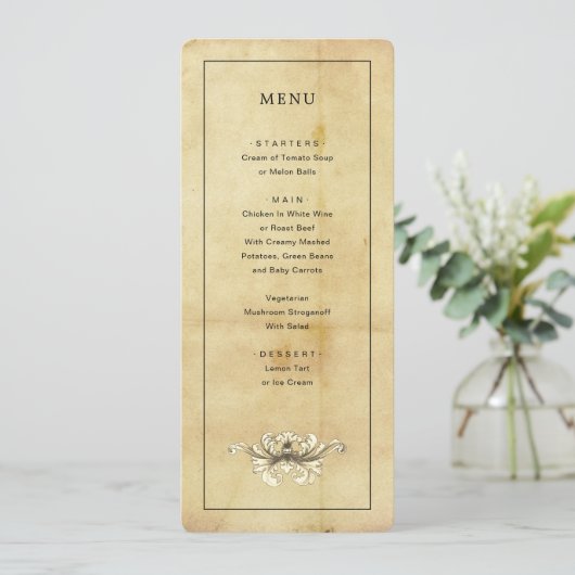  Aged Distress Style Menu Kaart (Staand voorkant)
