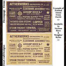 Aged Distressed Steampunk Work Signs FA8 Decoupage Tissuepapier