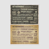 Aged Distressed Steampunk Work Signs FA9 Decoupage Tissuepapier (Voorkant)