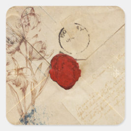 Aged Envelope Shabby Scrapbook Embellishment Vierkante Sticker