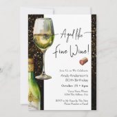 Aged Fine Wine 80th Birthday Invitation Kaart (Voorkant)