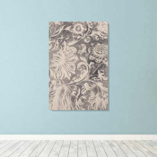 Aged Floral Canvas Afdruk (Insitu (Houten vloer))