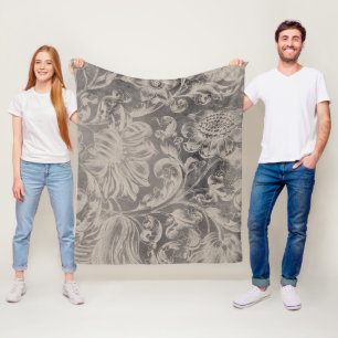 Aged Floral Fleece Deken
