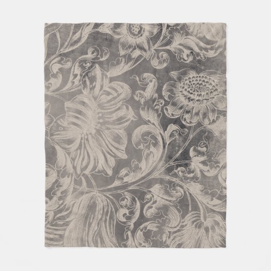 Aged Floral Fleece Deken (Voorkant)