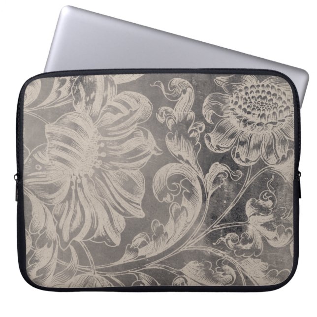 Aged Floral Laptop Sleeve (Voorkant)