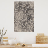 Aged Floral Poster (Keuken)