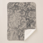 Aged Floral Sherpa Deken (Voorkant)