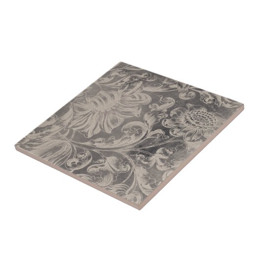 Aged Floral Tegeltje (Zijkant)