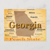 Aged Georgia State Pride Map Silhouette Briefkaart (Voorkant)