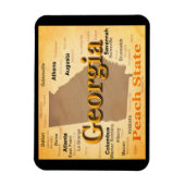 Aged Georgia State Pride Map Silhouette Magneet (Verticaal)