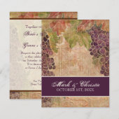 Aged Grape Vineyard Wedding Invitation Kaart (Voorkant / Achterkant)