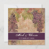 Aged Grape Vineyard Wedding Invitation Kaart (Voorkant)
