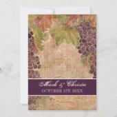 Aged Grape Vineyard Wedding Invitation Kaart (Voorkant)