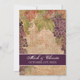Aged Grape Vineyard Wedding Invitation Kaart