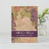 Aged Grape Vineyard Wedding Invitation Kaart (Staand voorkant)
