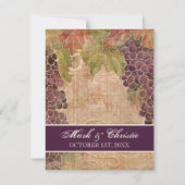 Aged Grape Vineyard Wedding Invitation Kaart (Voorkant)