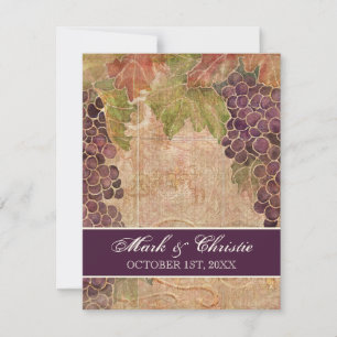 Aged Grape Vineyard Wedding Invitation Kaart