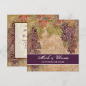 Aged Grape Vineyard Wedding Invitation Kaart (Voorkant / Achterkant)