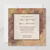 Aged Grape Vineyard Wedding Invitation Kaart (Achterkant)
