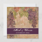 Aged Grape Vineyard Wedding Invitation Kaart (Voorkant)