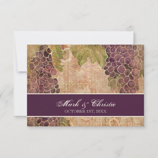 Aged Grape Vineyard Wedding RSVP-reactiekaart RSVP Kaartje (Voorkant)