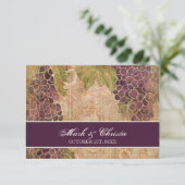 Aged Grape Vineyard Wedding RSVP-reactiekaart RSVP Kaartje (Staand voorkant)