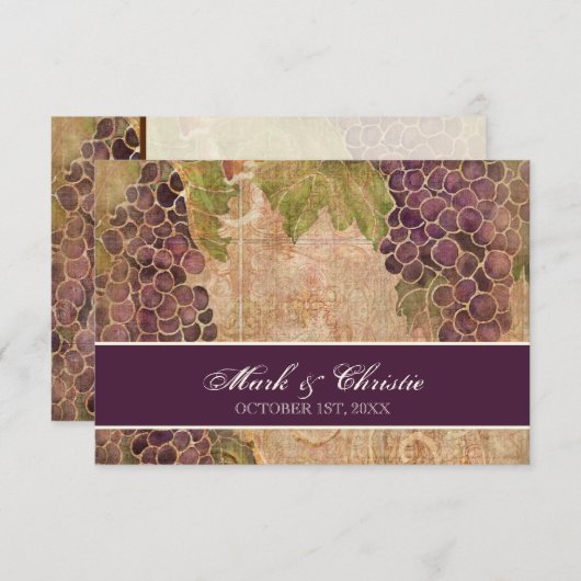 Aged Grape Vineyard Wedding RSVP-reactiekaart RSVP Kaartje (Voorkant / Achterkant)