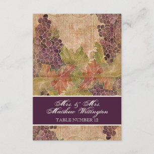 Aged Grape Vineyard Wedding Table Number Zitplaats Kaart