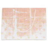 Aged Grunge Pastel Texture Tiny Daisies Flowers. Groot Cadeauzakje (Voorkant)