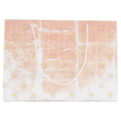 Aged Grunge Pastel Texture Tiny Daisies Flowers. Groot Cadeauzakje (Achterkant)