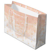 Aged Grunge Pastel Texture Tiny Daisies Flowers. Groot Cadeauzakje (Voorkant Gekanteld)