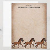 Aged Harry Horse Ongevoerd Papieren Blad (Voorkant / Achterkant)