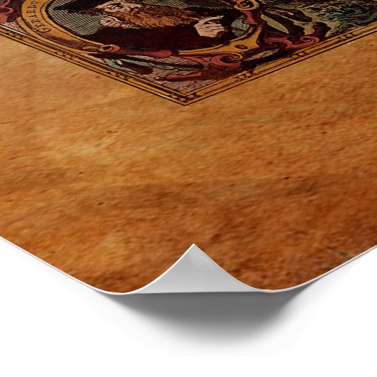 Aged Henricus Hondius' 1630 AD Old Wereldkaart Poster (Hoek)