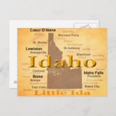 Aged Idaho State Pride Map Silhouette Briefkaart (Voorkant / Achterkant)